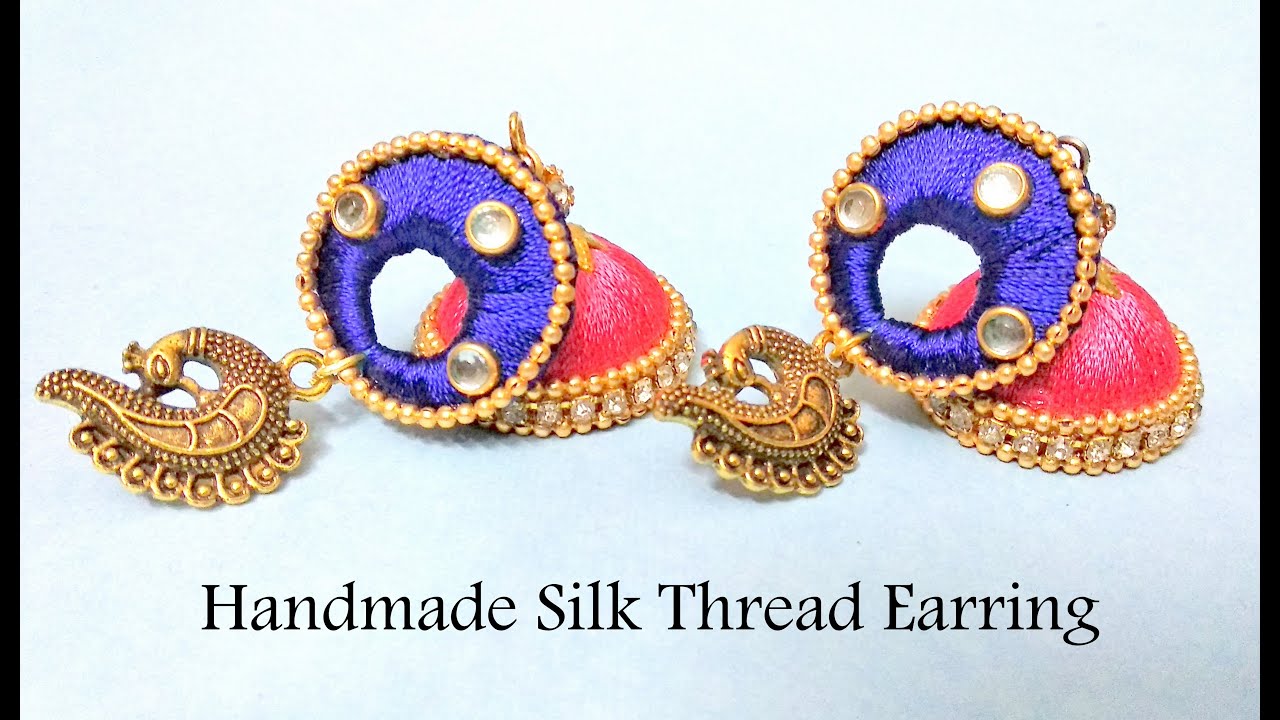 How to make Silk Thread Jhumka Simple & Easy Silk Thread Jhumka making