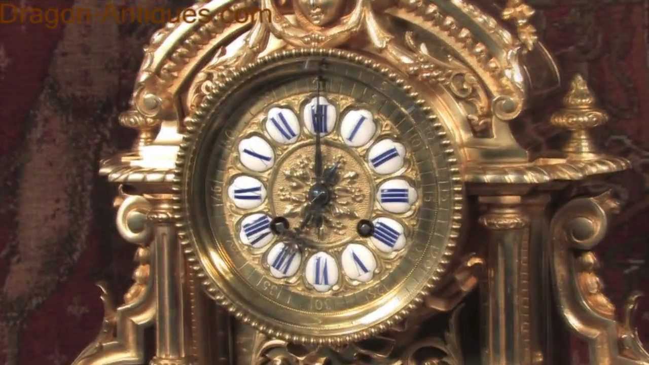 Japy Freres Superb Louis XVI Clock Set - YouTube