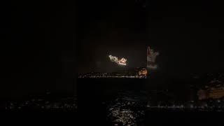 Majestic Airborne Santa Claus Display during the Night