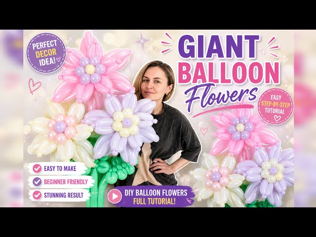 How to Make a Giant Balloon Flower Bouquet Easy Tutorial - YouTube