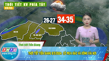 Thời tiết Tiền Giang 8/5/2024:  Có mưa rào và dông vài nơi