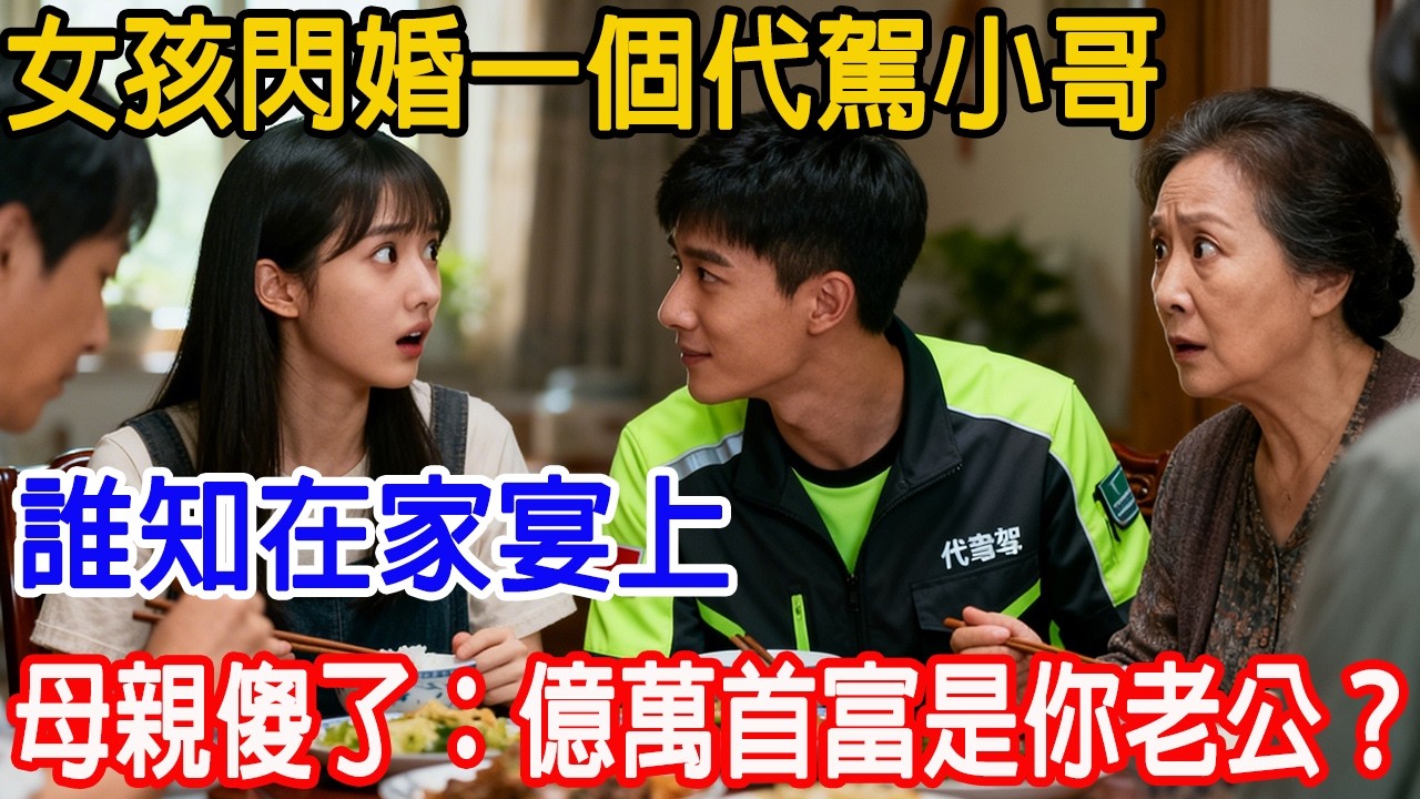 【一口氣看完】女孩閃婚一個代駕小哥，誰知在家宴上，母親傻了：億萬首富是你老公？#情感故事 #故事樹洞 #故事頻道 #原創