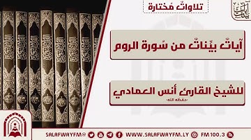آيات بينات من سورة الروم - تلاوة للشيخ القارئ أنس العمادي