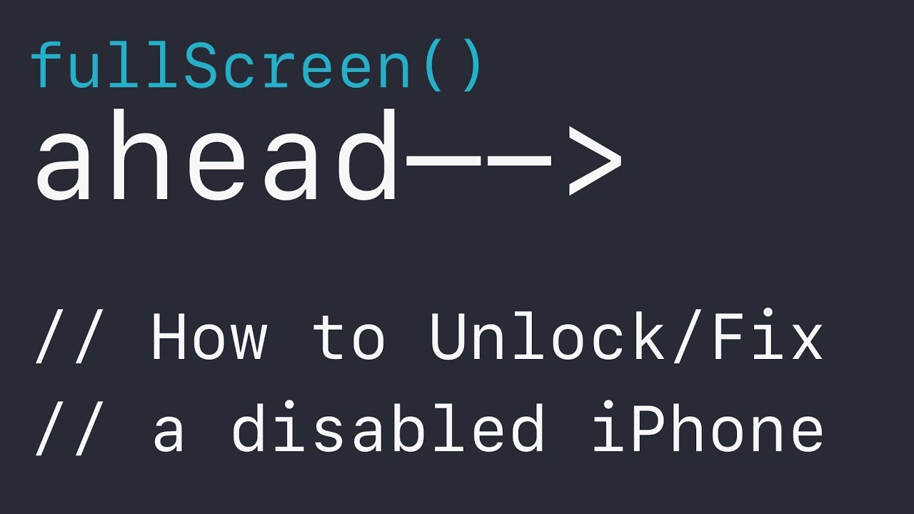 How to Unlock/Fix a Disabled iPhone - \