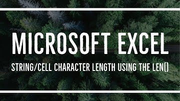 MS Excel - Determining String/Cell character length using the LEN() Function