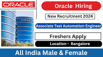Oracle  Associate Test Automation Engineer job | Job Openings For Freshers | IT Job Updates 2024