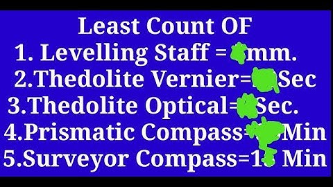Least count of levelling staff | thedolite | EDM | Prismatic compass | Surveyor compass etc