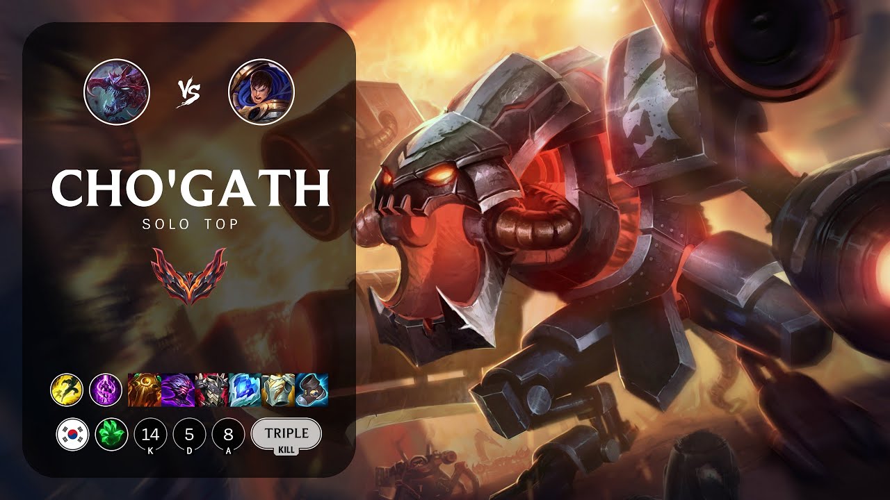 Cho'Gath Top vs Garen - KR Grandmaster Patch 13.16