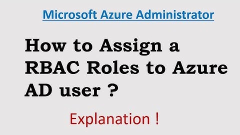 How to Assign a RBAC Roles to Azure AD user
