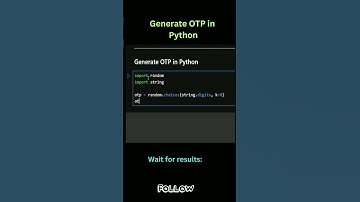 Generate OTP in python #shorts #youtubeshorts  #trending