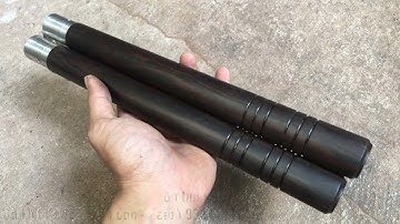 Côn nhị khúc Gỗ Mun Sọc dây xích chế tác T7-2022