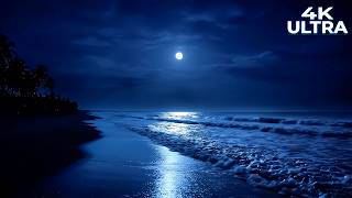 Dark Ocean Waves at Night 🌊 Peaceful Seaside and Calm Waves Ambience for Deep Sleep & Relaxation