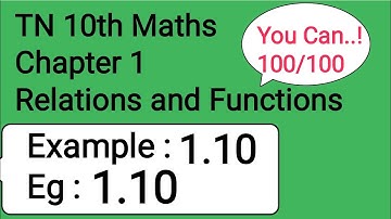 TN 10th Maths Chapter 1 Relations and Functions Example 1.10
