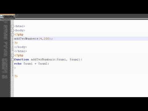 PHP Tutorial Video 8: Creating and Implementation of Functions (Functions Part 2)