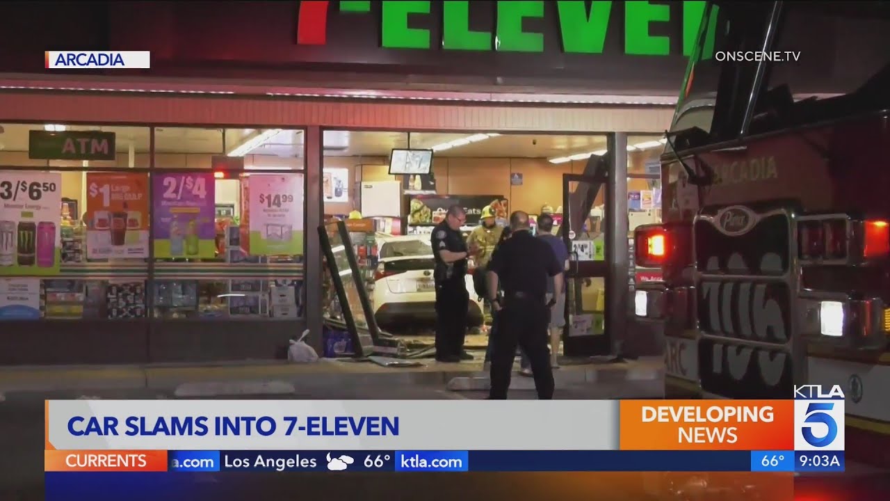 Driver crashes into Arcadia 7-Eleven - YouTube