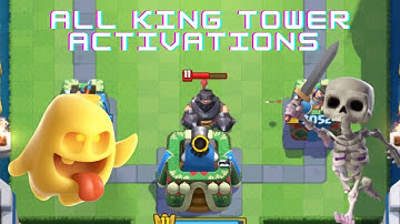 All King Tower Activations with cycle cards - Clash Royale