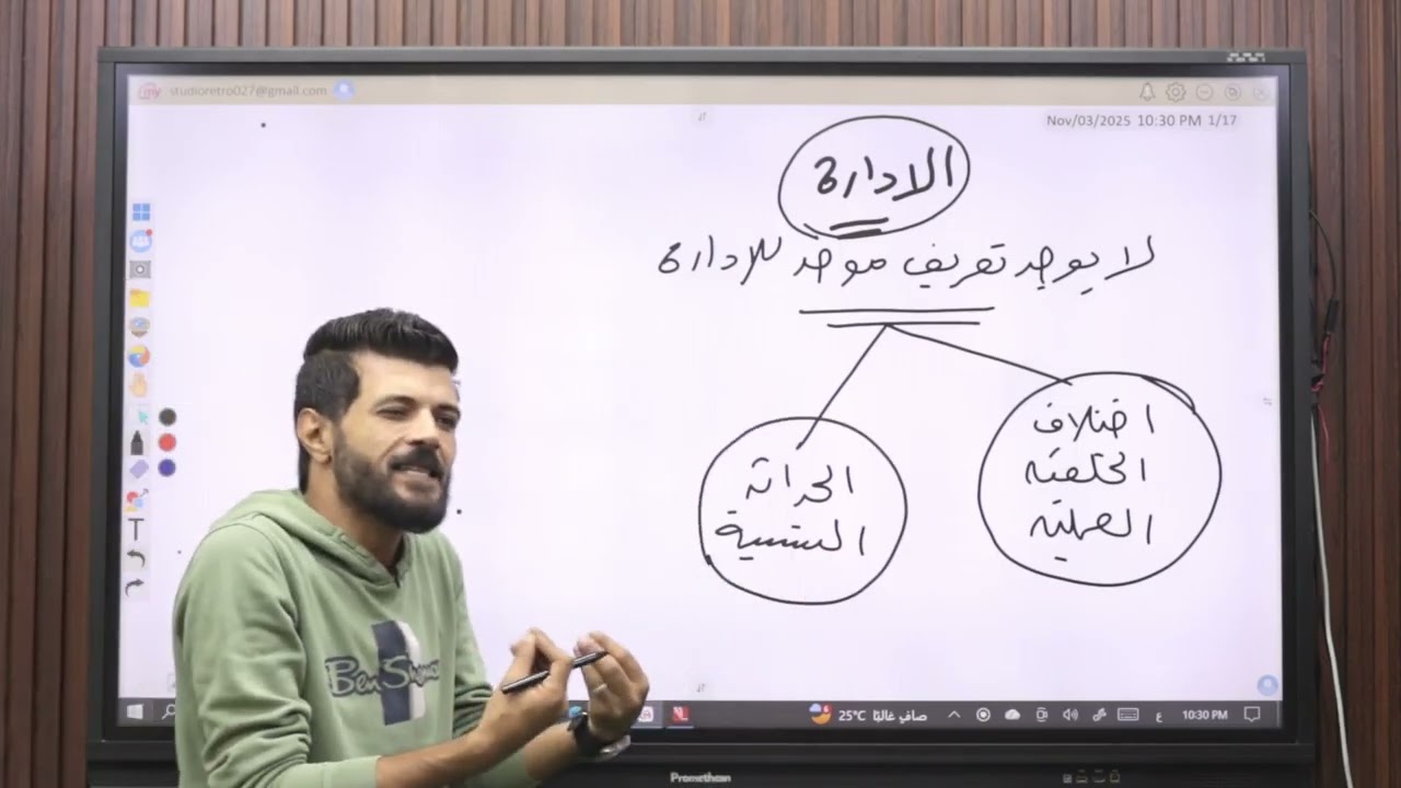 مقدمة في الإدارة . الفصل الاول والثانى 2026 . ا. هشام عبدالله 