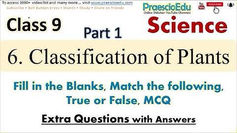 Std 9th Science | Classification of Plants | Video Part-1 | Maharashtra Board class9 PraescioEdu