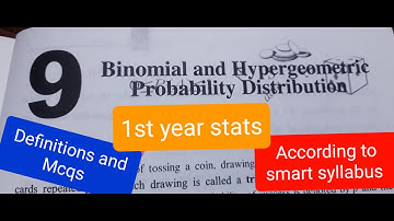 1st year stats: Binomial and hypergeometric probability distribution (definitions and mcqs)