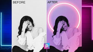 Neon Light Effect | Neon Picsart Edit | Picsart Tutorial | Neon Ring | Neon Background Photo Editing screenshot 1