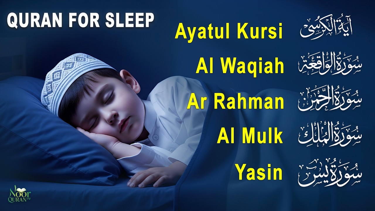 Soothing Quran for Deep Sleep | Fatiha, Ayatul Kursi, Rahman, Al-Mulk, Yasin, Al-Waqiah - Alaa Aqel