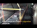 Vagonlar raylara indirildi
