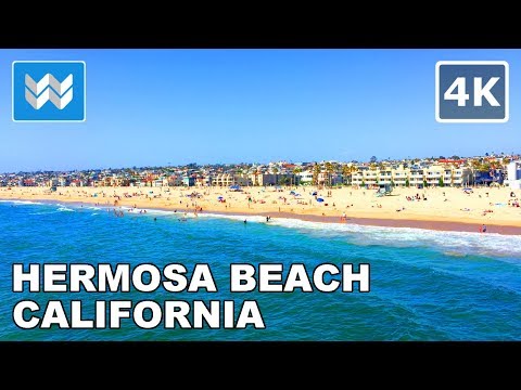 Walking around Hermosa Beach Pier in South Bay Los Angeles, California Travel Guide 🎧 【4K】