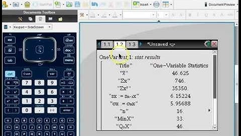TI Nspire: 5 Number Summary