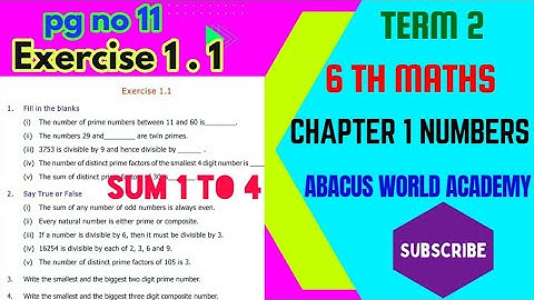 6thMathsTerm 2(chapter 1)Numbers-Exercise 1.1sum(1to4)-pgno 11#newedition#newsamacheersyllabus