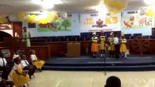 N.C.A graduation blending letters to make a word 2016