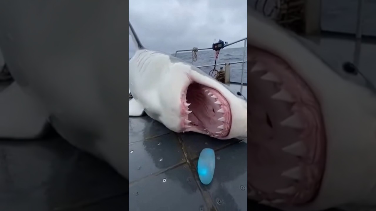 jaws of the deep — a great white leaps onto the deck in an unforgettable, heart-stopping moment