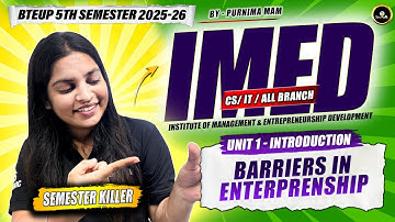 barriers in enterprenuership lec2 | Polytechnic 5th Semester | BTEUP 2025 #astechnic #polytechnic