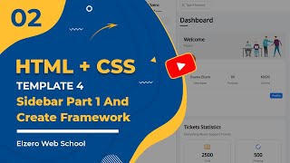 [Arabic] HTML & CSS Template Four 2022 #02 - Sidebar Part 1 And Framework Create