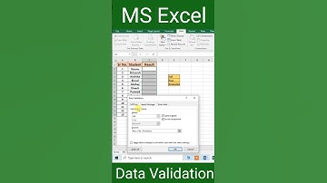 Data Validation in Excel #short #shorts #excel  #exceltutorial #tech #techvideos #techvideo