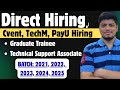 🔥Tech Mahindra Direct Hiring | TSA | Salary: Upto 3.4 LPA | Cvent Virtual Session Today | 2021-2025