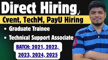 🔥Tech Mahindra Direct Hiring | TSA | Salary: Upto 3.4 LPA | Cvent Virtual Session Today | 2021-2025