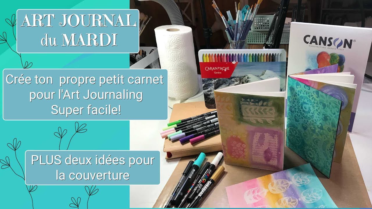 Crée ton propre CARNET (A5) pour l'ART JOURNALING, super FACILE ! PLUS 2  idées pour la couverture 