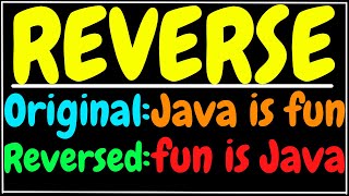 Reverse words in a given string in java | ICSE X | class 10 | Semester 2 | computer applications