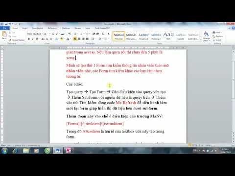 Video [Đồ Án Access] Tạo Form Tìm Kiếm Đơn Giản - youtube