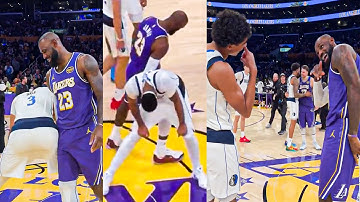 LeBron James Teases Anthony Davis & Max Christie before Game vs Dallas Mavericks