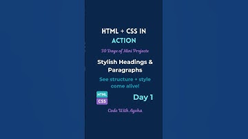 Day 1: Stylish Headings & Paragraphs | HTML + CSS in Action #HTML #CSS #LearnToCode #WebDevelopment