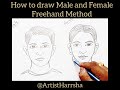 Learn easy male and female freehand portrait  pencil sketch drawing  drharrsha artist