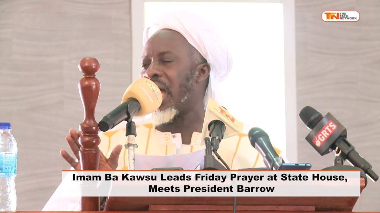 Imam Ba Kawsu Leads Friday Prayer at State House, Meets President Barrow