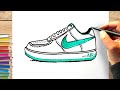 Comment dessiner une chaussure nike dessin air force one facile chaussure dessin couleur chaussure