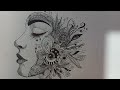 🌸 Blooming Mind | Surreal Pen Art Drawing ✨ #Art #subscribe # craftora