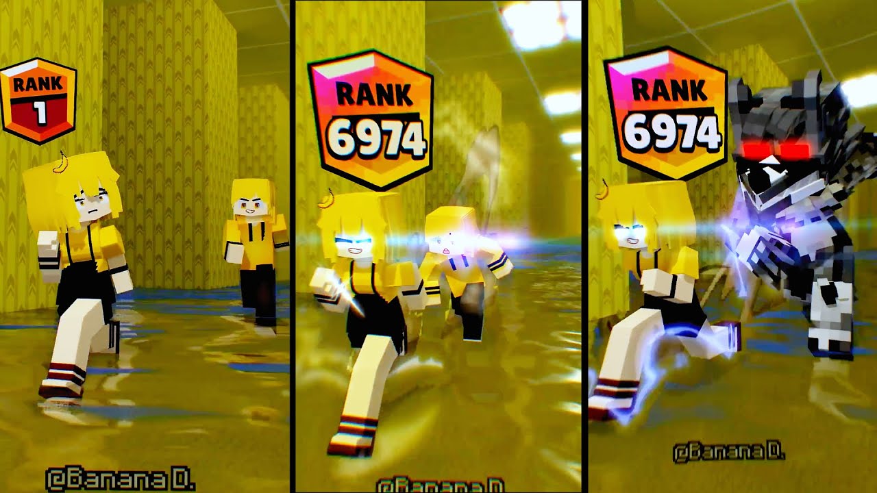 MiniCraft  - Banana girl BACKROOM Rank6974 Run Ending 3 Banana guy become monster | Mini Craft World