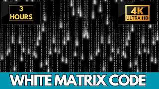 The Matrix White Binary Falling Rain Code Screensaver | 3 Hours Screensaver & Live Wallpaper HD!