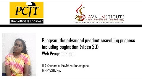 Program the advanced product searching process including pagination (video 20)