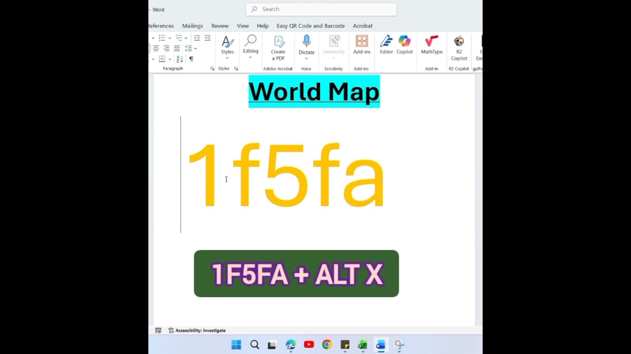 World Map in Word | One Click | World Map in MS Word (1 Click) | World Map in Word – Super Easy