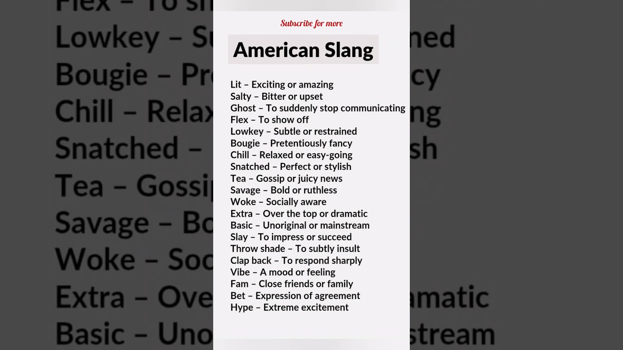 American slang 